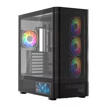 Κουτί PC MODECOM VOLCANO AQ400 ARGB MIDI Μαύρο — MODECOM MC-A-AQ400-4FA-B