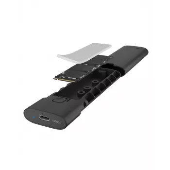 Θήκη M.2 NVMe ICY BOX με USB 3.2 Gen 2 Type-C, θήκη SSD, M.2, PCI Express, 10 Gbit/s, Hot-Swap, μαύρη