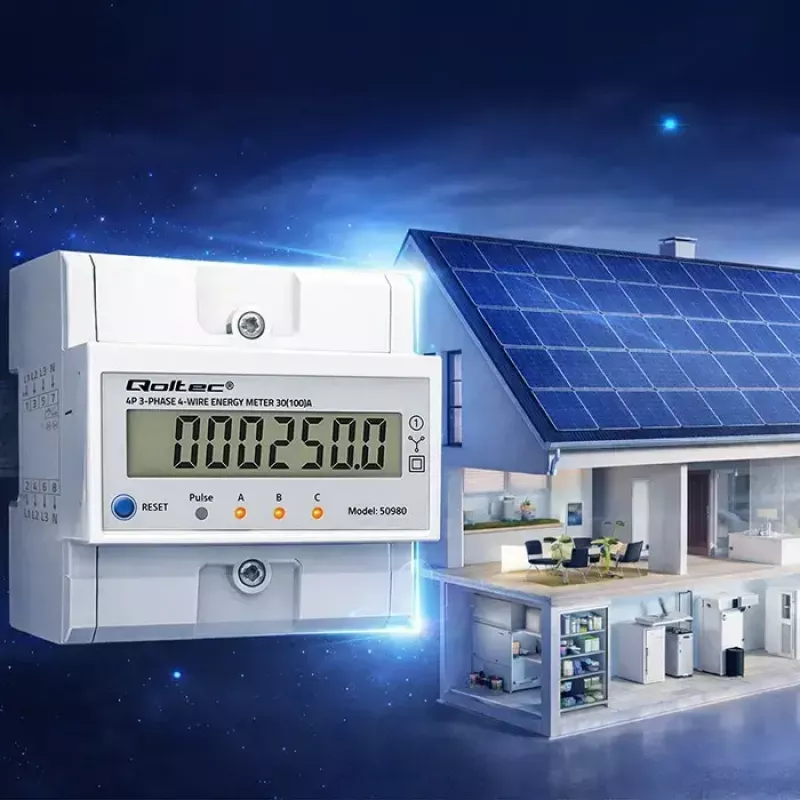 Τριφασικός μετρητής QOLTEC 50980 — 400 V, 100 A με επαναφορά