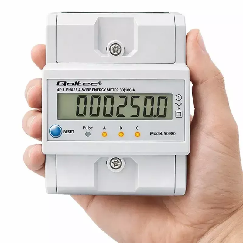 Τριφασικός μετρητής QOLTEC 50980 — 400 V, 100 A με επαναφορά