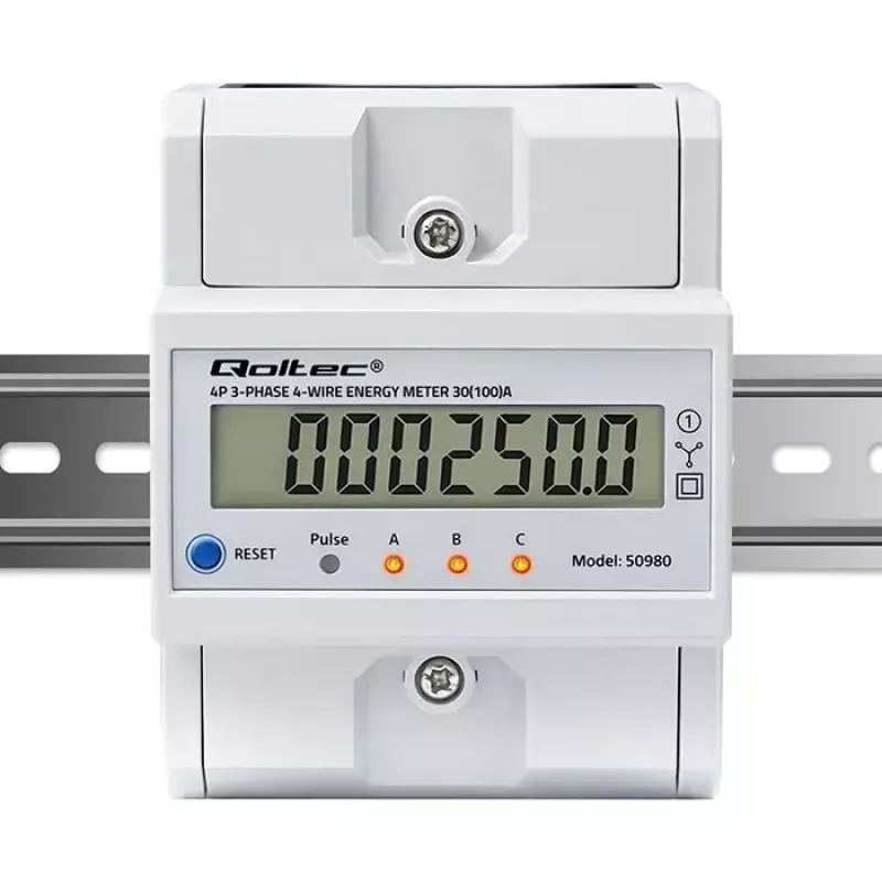 Τριφασικός μετρητής QOLTEC 50980 — 400 V, 100 A με επαναφορά