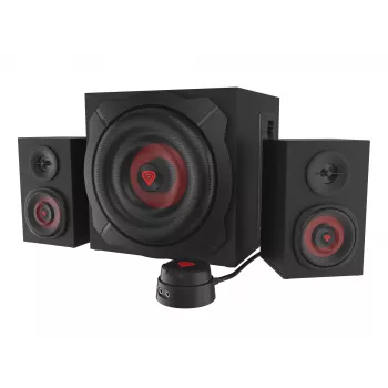 Σετ ηχείων GENESIS Helium 610BT 2.1, 60 W RMS, Bluetooth, ενσύρματο, κόκκινο/μαύρο, συμπαγές subwoofer