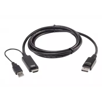 Καλώδιο ATEN True 4K 1.8M HDMI σε DisplayPort, 1,8 m, HDMI + USB, DisplayPort, αρσενικό, αρσενικό, Ίσιο
