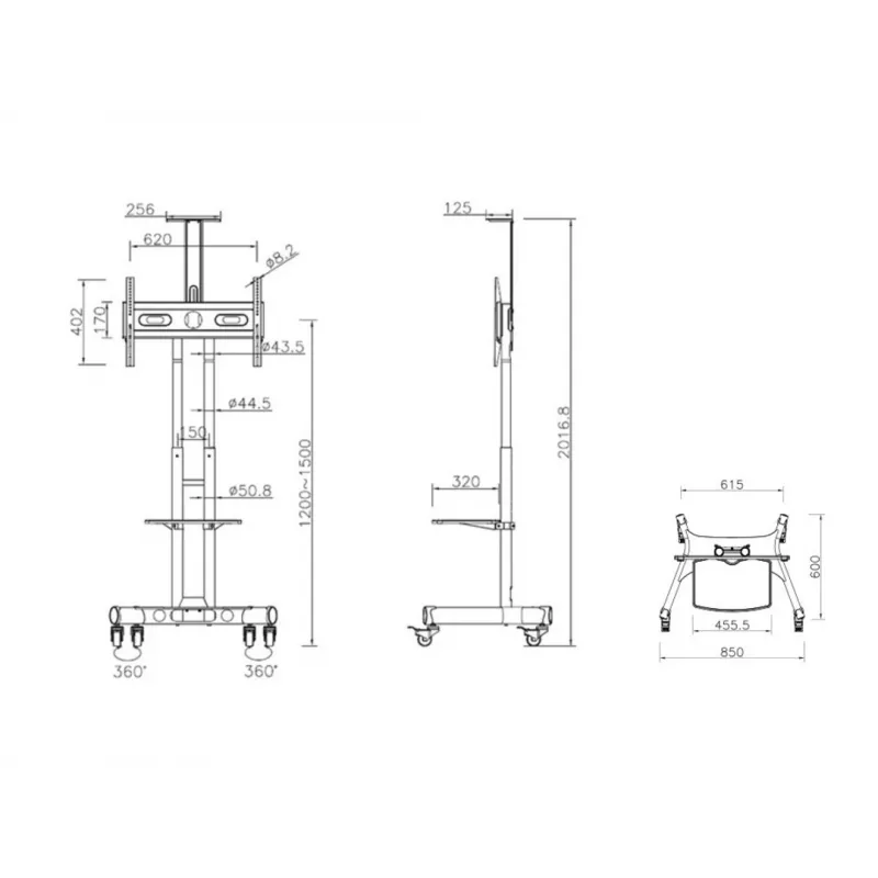 Multibrackets M Public Floorstand Basic 150 περιλαμβάνει ράφι & βάση κάμερας