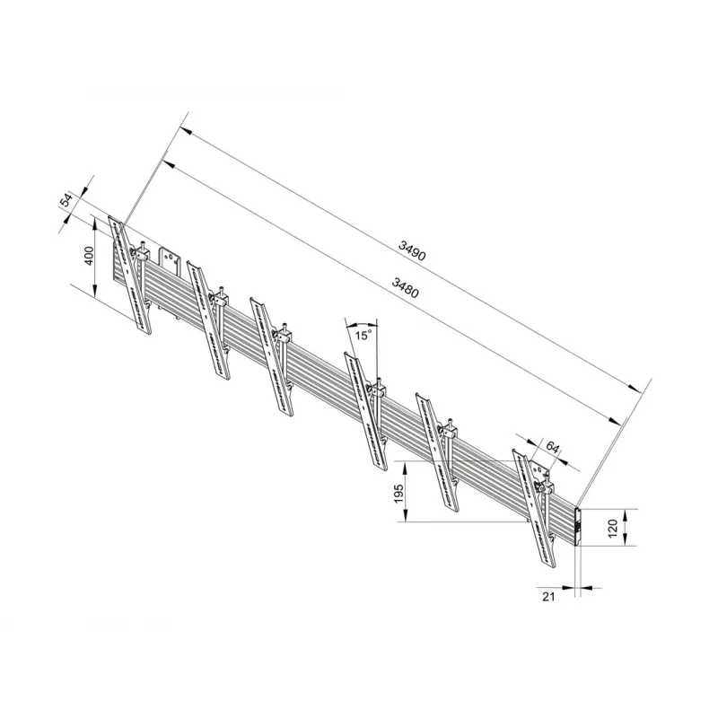 Επιτοίχια βάση Multibrackets M Wallmount Pro MBW3U Tilt Μαύρη