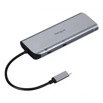 Targus Dual Video Mobile Dock με 140W EPR Pass-Thru, Ενσύρματο, USB 3.2 Gen 2 (3.1 Gen 2) Type-C, 140 W, 1000 Mbit/s, Γκρι, 10 Gbit/s