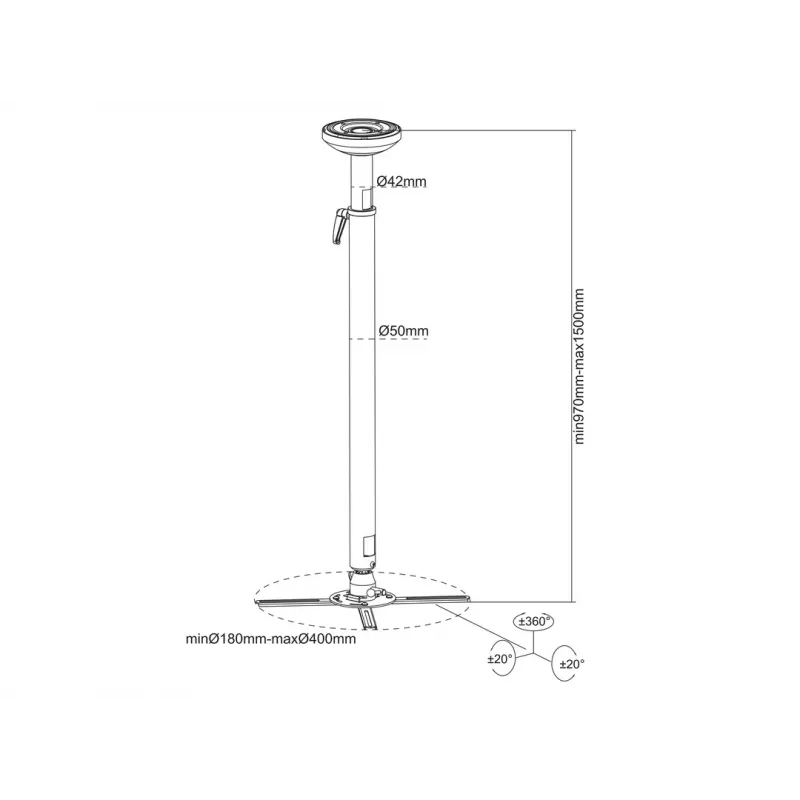 Multibrackets M Universal Βάση οροφής – Βάση οροφής για προβολέα – λευκή