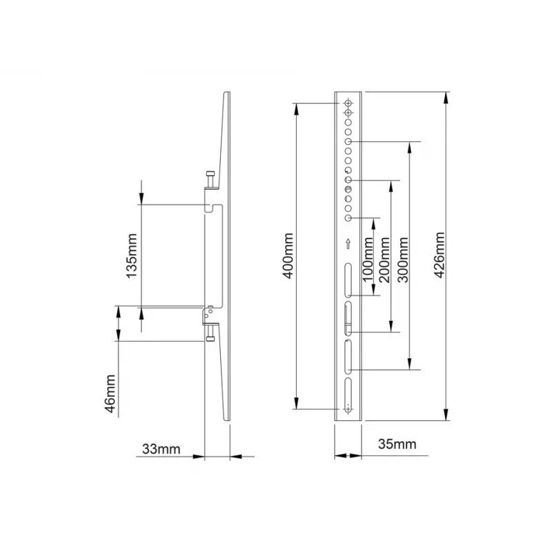 Βραχίονας τοποθέτησης επίπεδης οθόνης Multibrackets M Pro Series Fixed Arms 400 mm