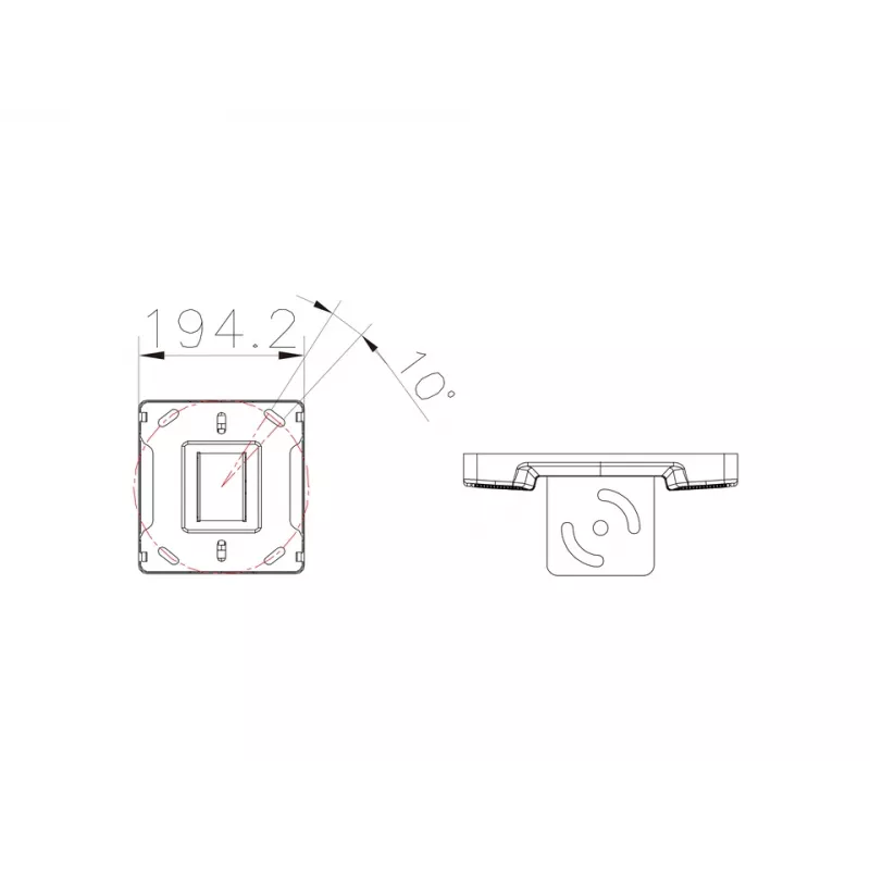 Πλάκα οροφής Multibrackets M Pro Series μαύρο πλαστικό χάλυβας 165 mm