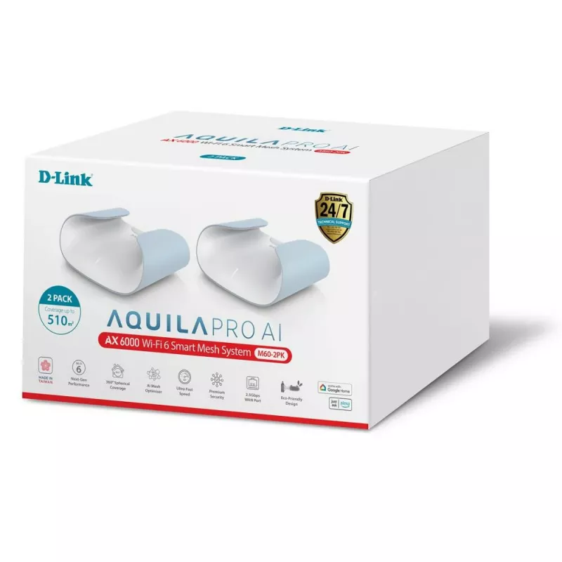 D-Link AQUILA PRO AI AX6000 Wi-Fi 6 Smart Mesh System – συσκευασία 2 τεμ.