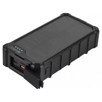 Sandberg Solar Powerbank CampLED 20000, 20000 mAh, Programmable Power Supply (PPS), 3,7 V, 15 W, Μαύρο