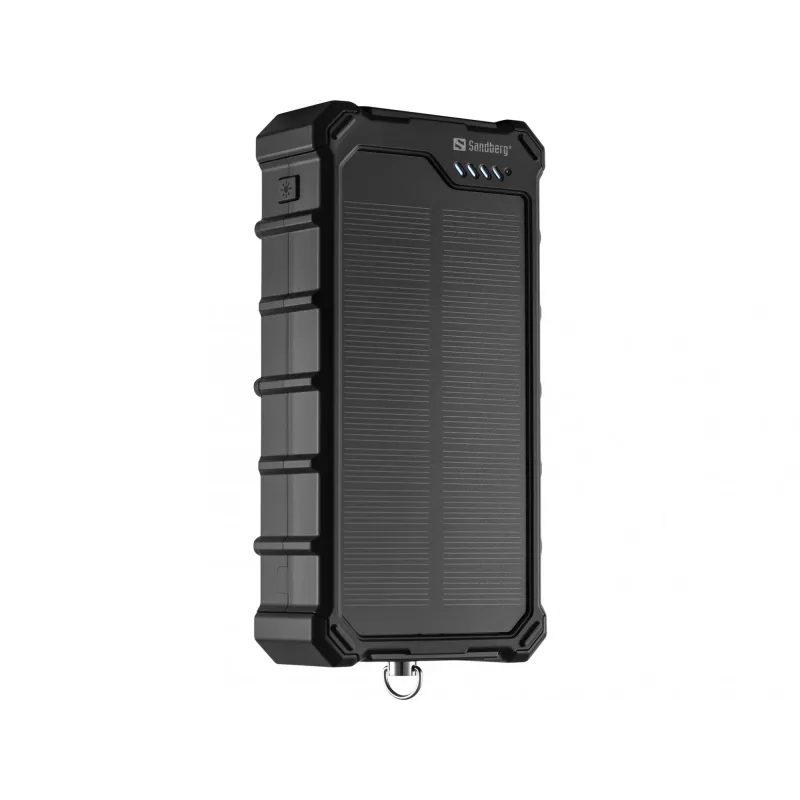 Sandberg Solar Powerbank CampLED 20000, 20000 mAh, Programmable Power Supply (PPS), 3,7 V, 15 W, Μαύρο