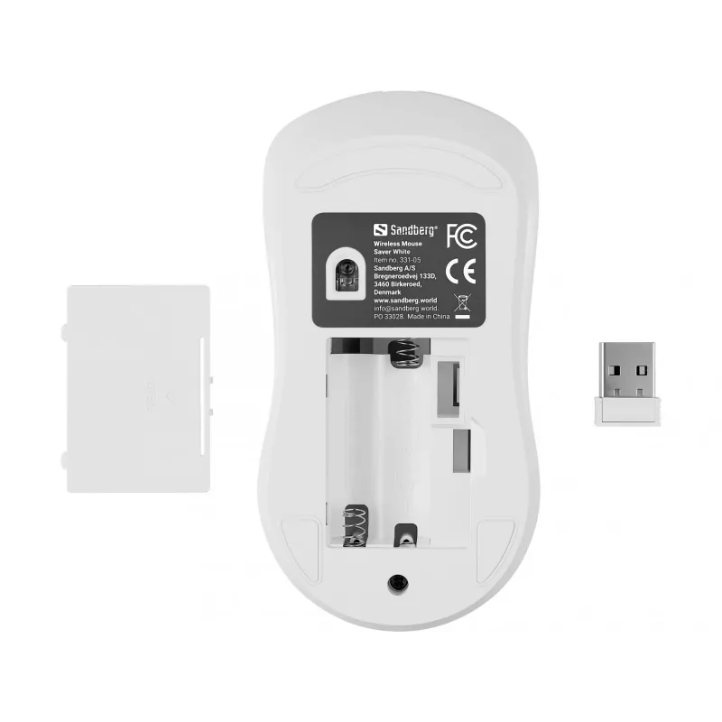 Sandberg Ασύρματο ποντίκι Saver Λευκό, Αμφίχειρο, RF Wireless, 1600 DPI, Λευκό