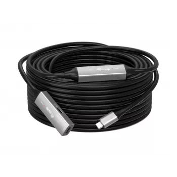 USB-C ενεργό καλώδιο επέκτασης EQUIP 15 m, USB 3.2 Gen 1 (5 Gbps), επαφές νικελίου, μαύρο