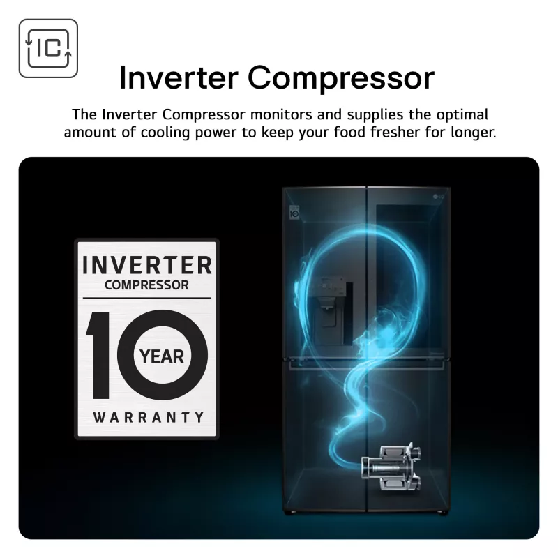 LG GBBSJ10EEP ψυγείο-καταψύκτης ελεύθερης τοποθέτησης 333 L μαύρο