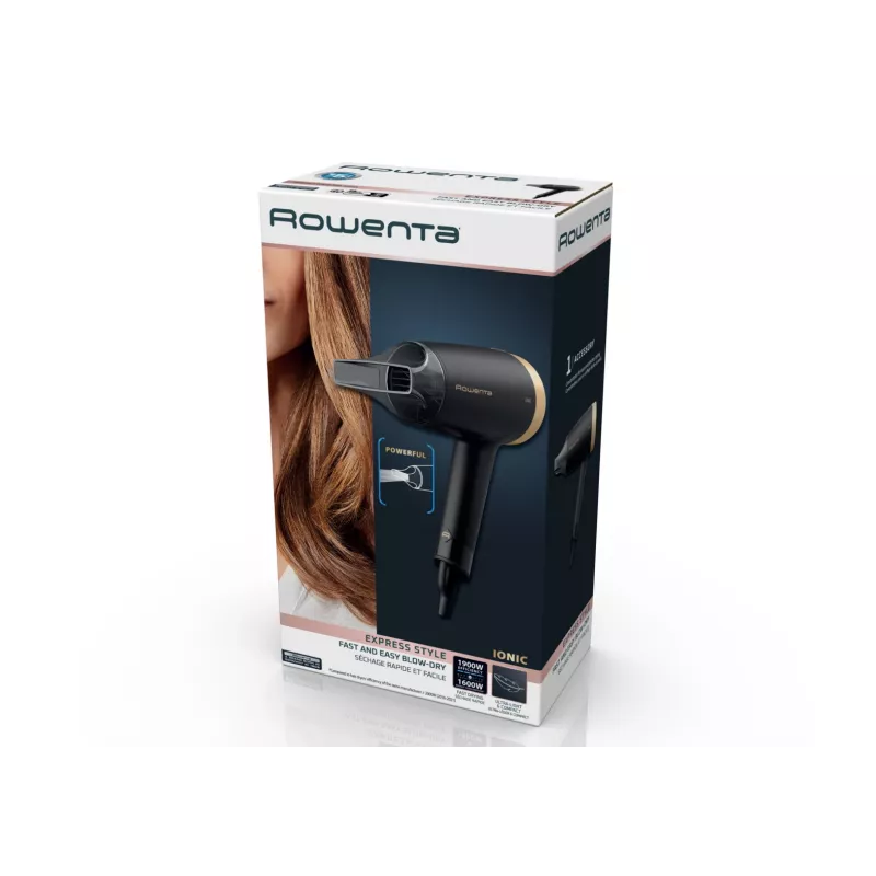 Rowenta Express Style CV1810 Στεγνωτήρας μαλλιών 1600 W Μαύρο, Ασημί