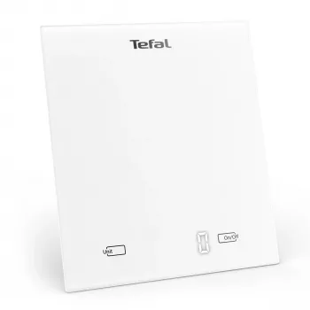 Ηλεκτρονική ζυγαριά κουζίνας Tefal Essential BC5504V0 — αντοχή 5 kg, ακρίβεια 1 g, οθόνη LCD, λευκό