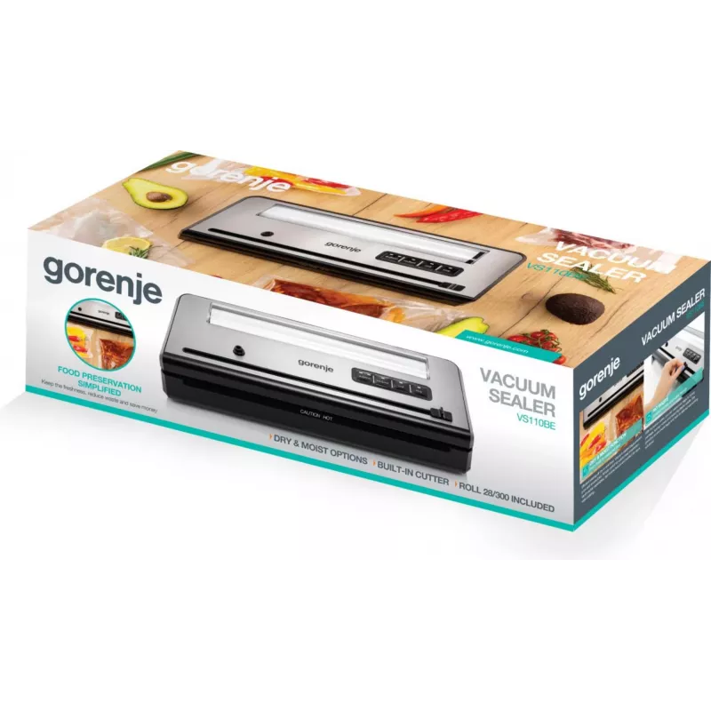 Gorenje VS110BE Συσκευή κενού 750 mbar Ανοξείδωτο ατσάλι