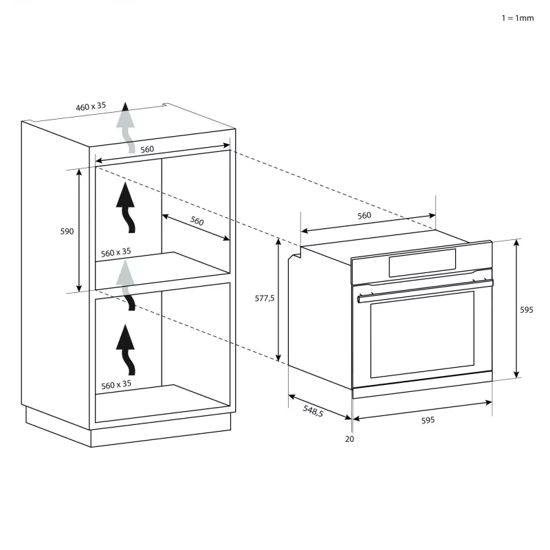 Candy Idea F IDCP N625 L 65 L Μαύρο