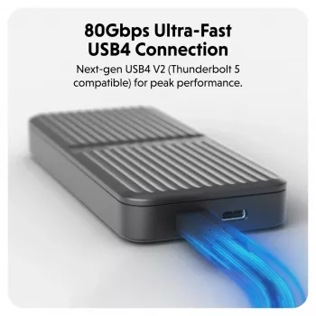 Θήκη SSD Hyper HD2500GL για M.2 PCIe SSD (USB4 Gen4, USB‑C) Μαύρο