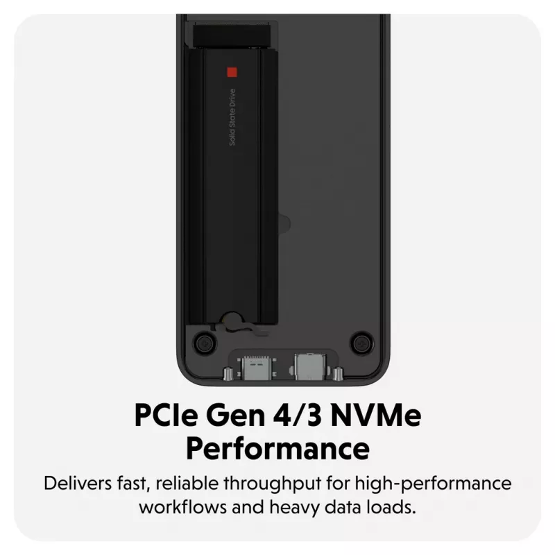 Θήκη SSD Hyper HD2500GL για M.2 PCIe SSD (USB4 Gen4, USB‑C) Μαύρο