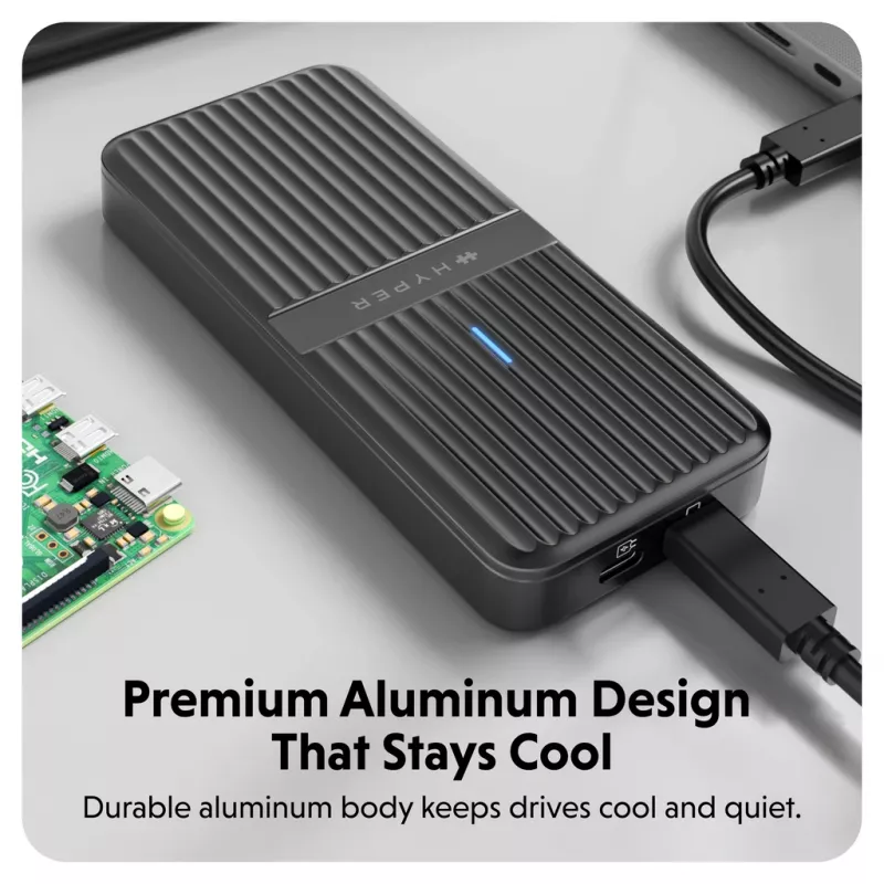 Θήκη SSD Hyper HD2500GL για M.2 PCIe SSD (USB4 Gen4, USB‑C) Μαύρο