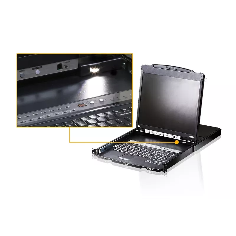 ATEN CL5816N-ATA-EG Κονσόλα rack 48,3 cm (19 ίντσες) μαύρο 1U