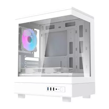 Κουτί Υπολογιστή Darkflash DB330M Λευκό v2 με Τρεις Προεγκατεστημένους Ανεμιστήρες, Υποστήριξη micro-ATX/mATX
