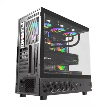 Κουτί υπολογιστή DarkFlash DS950V με μπροστινή οθόνη (μαύρο) και 6 προεγκατεστημένους ανεμιστήρες