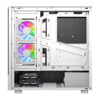 Κουτί υπολογιστή DarkFlash DS950V με ενσωματωμένη οθόνη, λευκό, με 6 ανεμιστήρες