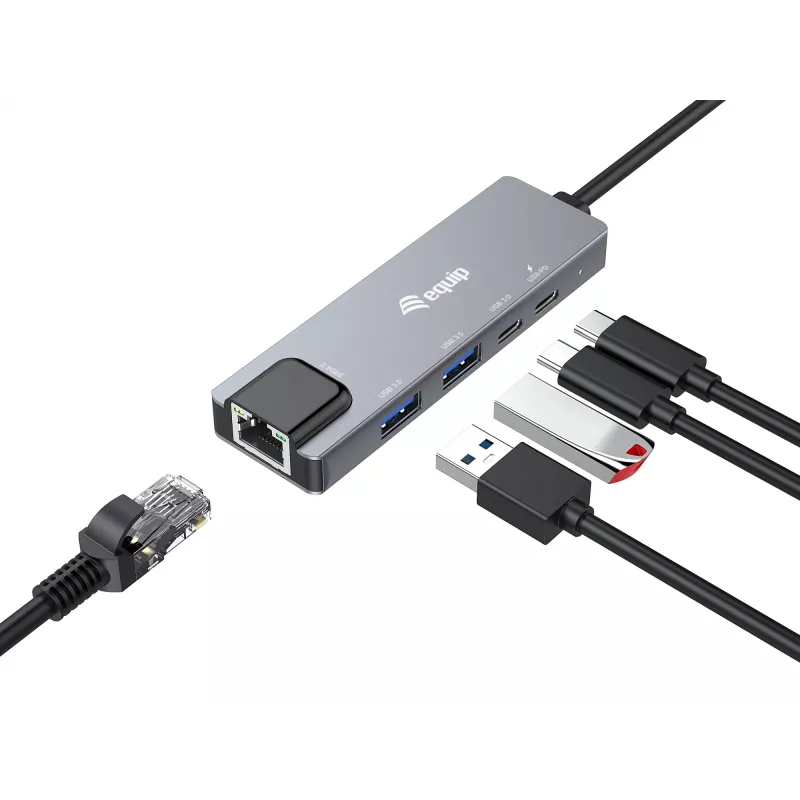 Equip 5-in-1 Πολυπροσαρμογέας, 2,5GbE, USB-A x 2, USB-C x 1, USB-C, 100W USB PD