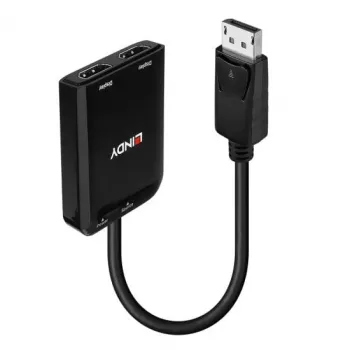 Lindy DisplayPort σε 2 θύρες HDMI MST Hub, DisplayPort, 2 x HDMI, βύσμα αρσενικό, υποδοχή θηλυκή, ευθύ, ευθύ