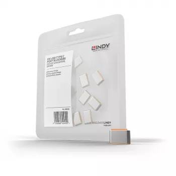Lindy αποκλεισμός θυρών USB Type-C (χωρίς κλειδί) – συσκευασία 10 τεμ., πορτοκαλί