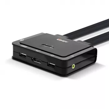 Lindy 2-Port DisplayPort 1.2, USB Type C, USB 2.0 και Audio διακόπτης KVM