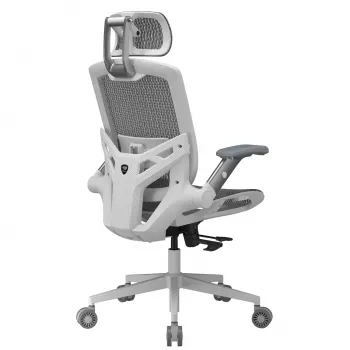Καρέκλα gaming Cougar CGR-SPO-WHW — λευκό κάθισμα και πλάτη, μέγιστο φορτίο 120 kg, ύψος 1170–1310 mm, πλάτος 680 mm