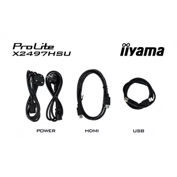 IIYAMA ProLite X2497HSU-B1 οθόνη 23,8 ίντσες (60,5 cm) Full HD IPS 1920×1080 4 ms USB‑C 2×, ηχεία, VESA, μαύρη