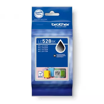 Μελάνι Brother LC528BK — γνήσιο μαύρο, μεμονωμένη συσκευασία, απόδοση περίπου 6000 σελίδες