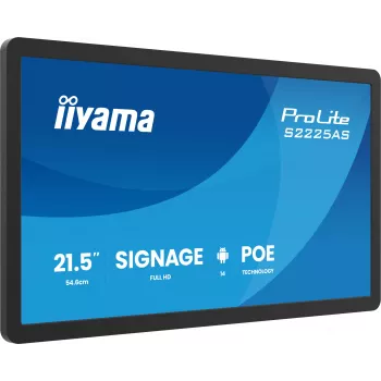 iiyama ProLite S2225AS-B1P Ψηφιακή σηματοδότηση επίπεδη οθόνη 54,6 cm (21,5 inch) LCD Wi-Fi 500 cd/m² Full HD μαύρο ενσωματωμένος επεξεργαστής Android 24/7