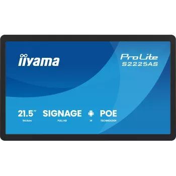 iiyama ProLite S2225AS-B1P Ψηφιακή σηματοδότηση επίπεδη οθόνη 54,6 cm (21,5 inch) LCD Wi-Fi 500 cd/m² Full HD μαύρο ενσωματωμένος επεξεργαστής Android 24/7