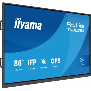 iiyama TN8605A-B1AG οθόνη σηματοδότησης διαδραστική επίπεδη οθόνη 2,17 m (85,6 inch) 500 cd/m² 4K Ultra HD μαύρο Touchscreen