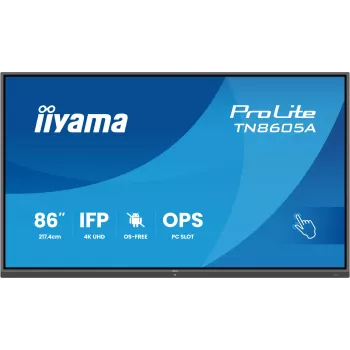 iiyama TN8605A-B1AG οθόνη σηματοδότησης διαδραστική επίπεδη οθόνη 2,17 m (85,6 inch) 500 cd/m² 4K Ultra HD μαύρο Touchscreen