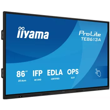 Διαδραστική επίπεδη οθόνη IIYAMA TE8613A-B2AG 85,6 inch (2,17 m) 4K UHD, 500 cd/m², Wi‑Fi, Android, 24/7
