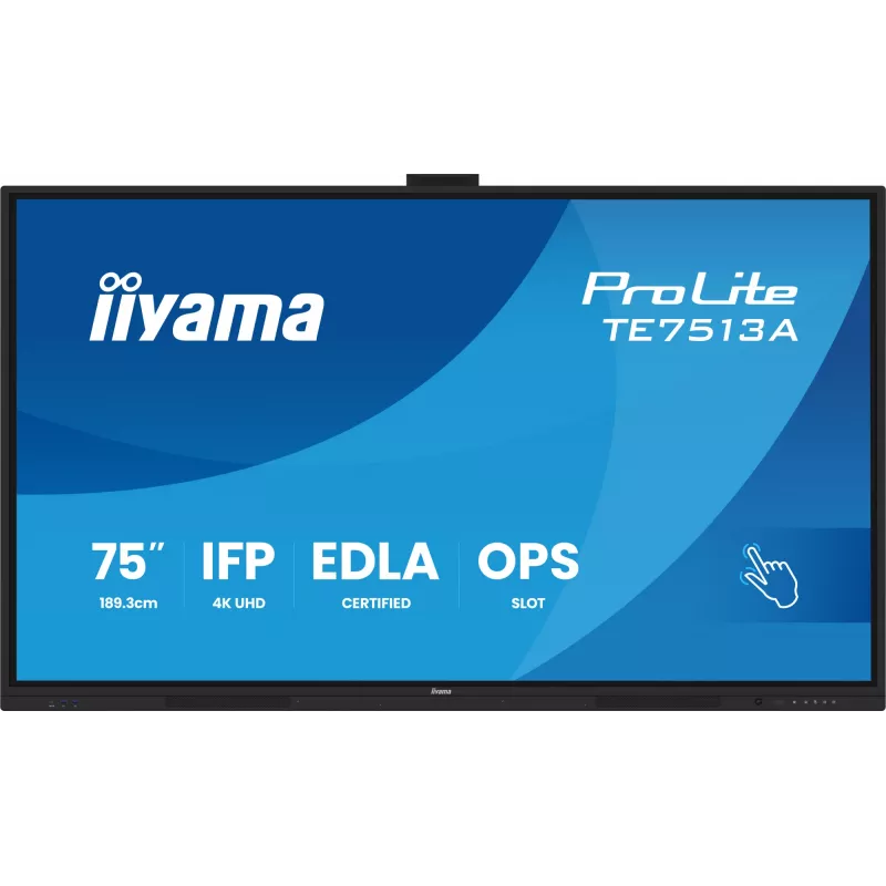 Διαδραστική επίπεδη οθόνη IIYAMA TE7513A-B2AG 75 inch 4K UHD Touchscreen, 500 cd/m², Wi‑Fi, Android, 24/7