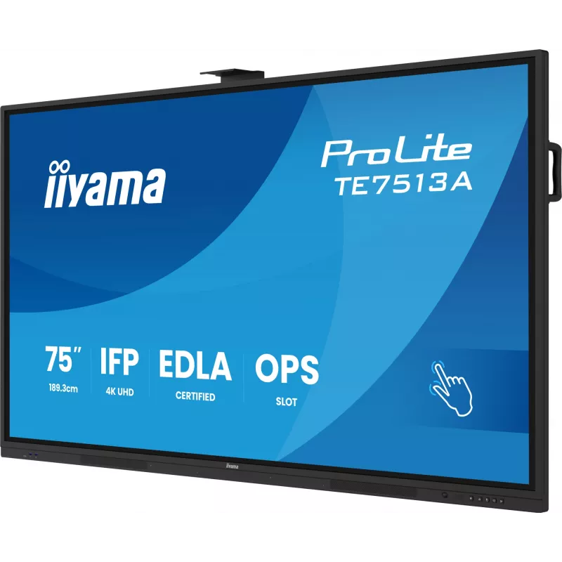 Διαδραστική επίπεδη οθόνη IIYAMA TE7513A-B2AG 75 inch 4K UHD Touchscreen, 500 cd/m², Wi‑Fi, Android, 24/7