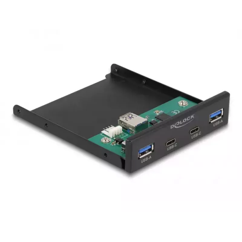 DeLOCK 3,5 ιντσών USB μπροστινό πάνελ 2 x USB Type-C 2 x USB Type-A μαύρο