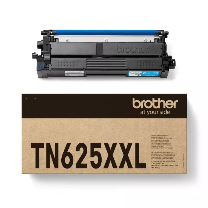 Δοχείο τόνερ Brother TN-625XXLC κυανό γνήσιο, 6500 σελίδες, 1 τεμ.