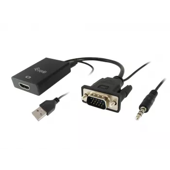 Προσαρμογέας VGA σε HDMI με ήχο Equip 119038