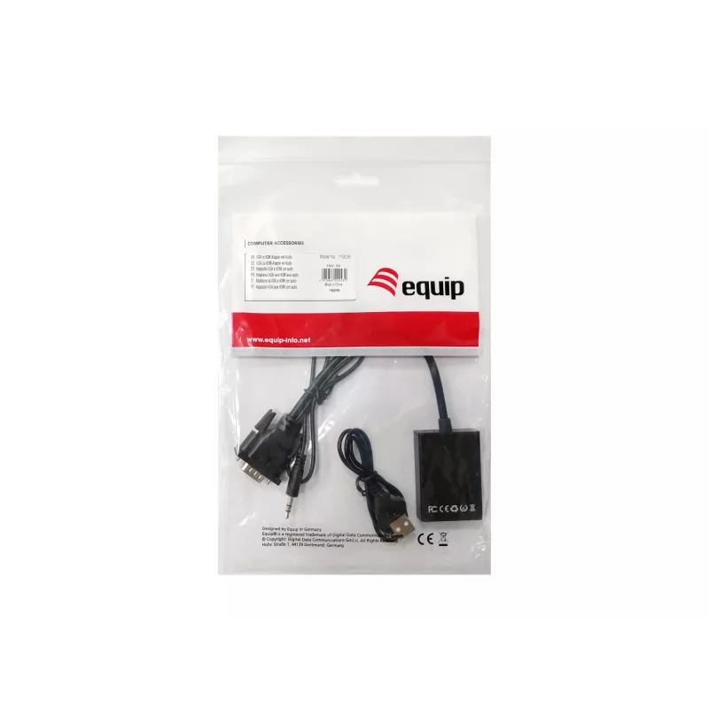 Προσαρμογέας VGA σε HDMI με ήχο Equip 119038