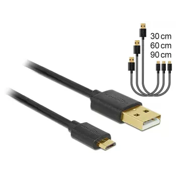 Καλώδιο USB DeLOCK 83680 USB 2.0 USB A Micro-USB B μαύρο