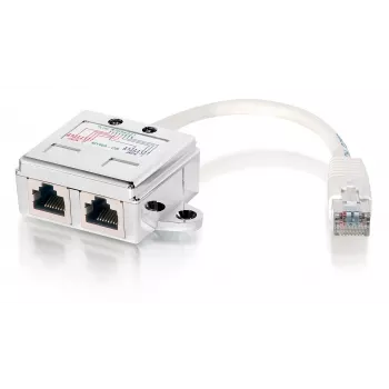 Διαχωριστής 2-Port Cat.5e RJ45, Equip 127603, Μεταλλικό/Λευκό, 0,15 m